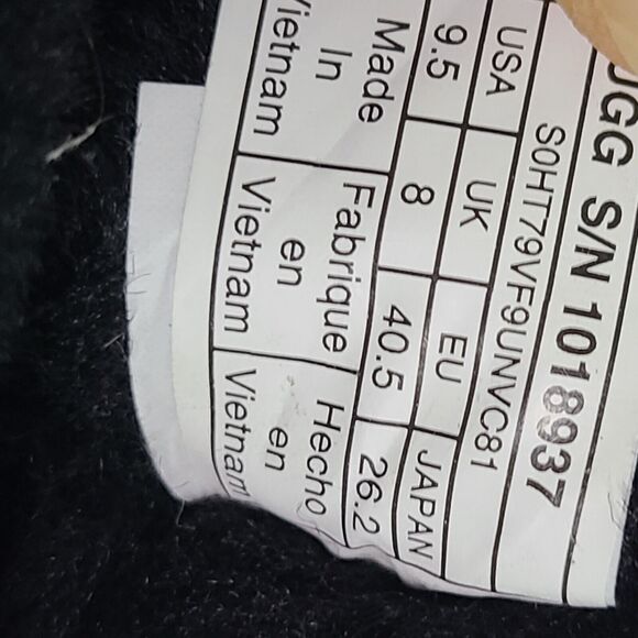 UGG Australia Kasen Boots Tall Black Suede Heeled Sheepskin Lined Womens SZ 9.5 - Picture 8 of 10